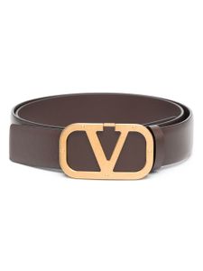 Valentino Garavani ceinture en cuir à boucle logo - Marron