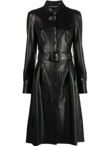 Ermanno Scervino robe-chemise ceinturée à manches longues - Noir