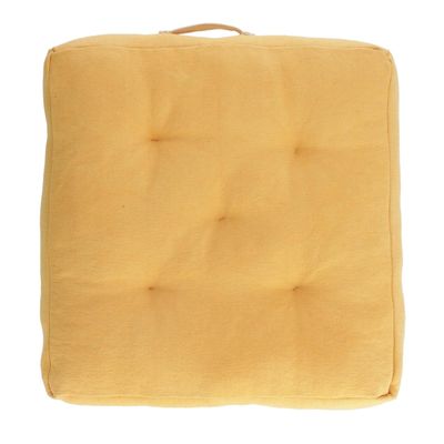 Kave Home Zitkussen 'Sarit' 60 x 60cm, kleur Mosterdgeel