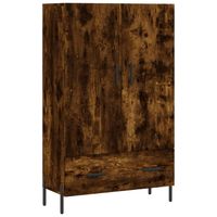 vidaXL Hoge kast 69,5x31x115 cm bewerkt hout gerookt eikenkleurig