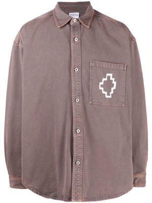 Marcelo Burlon County of Milan chemise à motif Cross - Marron