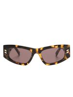 Stella McCartney Eyewear lunettes de soleil rectangulaires à effet écailles de tortue - Marron