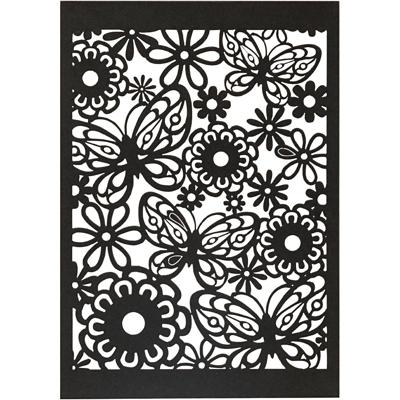 Creativ Company Patroonkarton, vel 10,5x15 cm, 200 gr, zwart, 10 stuk/ 1 doos