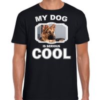 Honden liefhebber shirt Duitse herder my dog is serious cool zwart voor heren - thumbnail