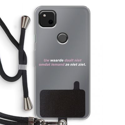 uw waarde daalt niet: Pixel 4a Transparant Hoesje met koord