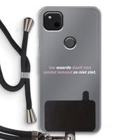 uw waarde daalt niet: Pixel 4a Transparant Hoesje met koord