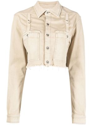 Rick Owens surchemise crop à bords francs - Tons neutres