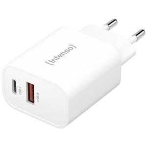 Intenso W30AC USB-oplader 30 W Binnen Uitgangsstroom (max.) 3 A Aantal uitgangen: 2 x USB-A, USB-C USB Power Delivery (USB-PD)