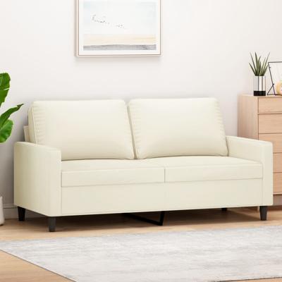 Tweezitsbank 140 cm fluweel crèmekleurig