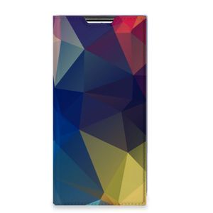 Samsung Galaxy S22 Ultra Stand Case Polygon Dark