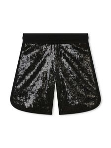 Marc Jacobs Kids short orné de sequins à lien de resserrage - Noir