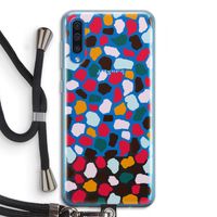 Colored Giraffe: Samsung Galaxy A50 Transparant Hoesje met koord