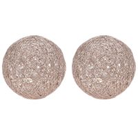 Set van 2x stuks verlichte decoratie bollen metallic goud 20 cm met 20 warm witte lampjes