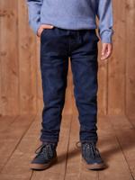 Gevoerde jeans met rechte pasvorm, eenvoudig aan te trekken denim blue black
