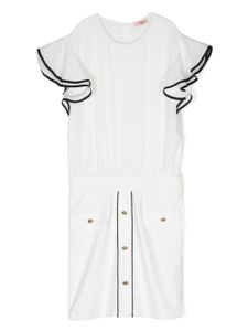 Liu Jo Kids robe en jersey à taille ceinturée - Blanc