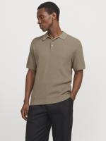 Jack & Jones Jprcccooper Knit Polo Ss Sn Trui Korte Mouw Greige