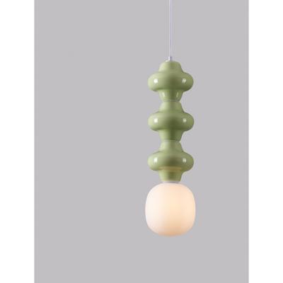 Lyora HanglampClio L lichtgroen keramiek met wit glas - 9009122