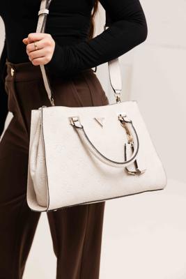 Guess Cresidia 4G-Logo Peony Handtas Dames Gebroken Wit - Maat One Size - Kleur: Gebroken Wit | Soccerfanshop