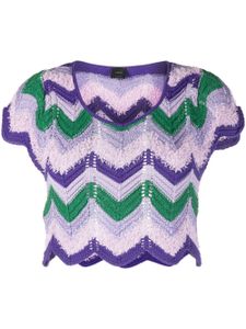 PINKO haut en crochet à coupe crop - Violet