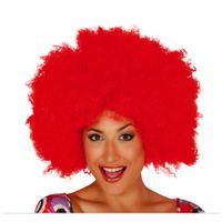 Verkleed pruik afro/hippie - rood - voor volwassenen - one size - thumbnail