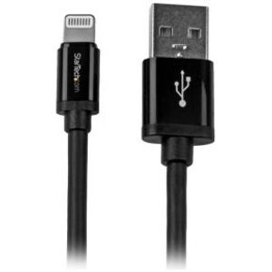 StarTech.com 2 m lange zwarte Apple 8-polige Lightning-connector naar USB-kabel voor iPhone / iPod /