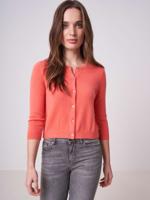 Korte cardigan met ronde hals van biologisch cashmere