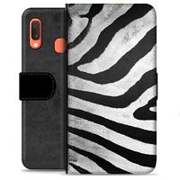 Samsung Galaxy A20e Premium Wallet Hoesje - Zebra