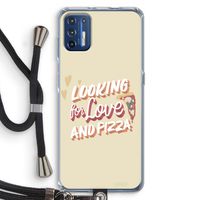 Pizza is the answer: Motorola Moto G9 Plus Transparant Hoesje met koord