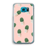 Cactusprint roze: Samsung Galaxy S6 Transparant Hoesje