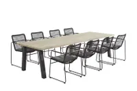 Derby 300 cm + 8 Elba Stacking Dining Chairs