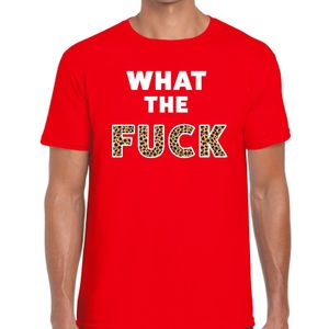 What the Fuck tijgerprint heren T-shirt rood