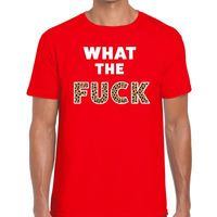 What the Fuck tijgerprint heren T-shirt rood