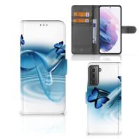 Samsung Galaxy S21 Plus | Telefoonhoesje | Met pasjeshouder | Vlinders