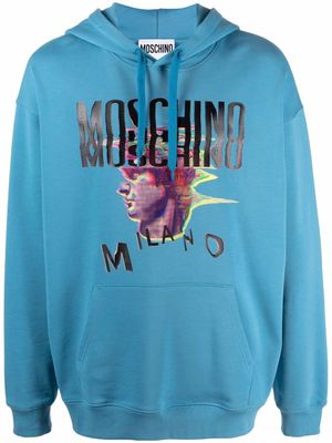 Moschino hoodie à imprimé graphique - Bleu