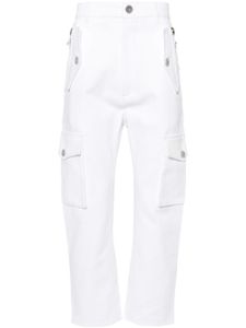 Balmain pantalon en coton à coupe ample - Blanc