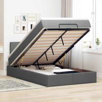 Bed met matras 120x200 cm stof donkergrijs