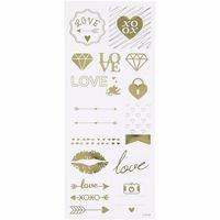 Love stickers goud 14 stuks   -