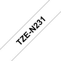 Brother TZe-N231 Labeltape ongelamineerd Kunststof Tapekleur: Wit Tekstkleur: Zwart 12 mm 8 m - thumbnail