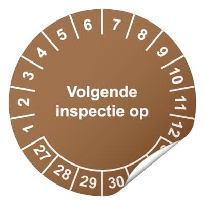 Keuringssticker Volgende inspectie op Ø 30 mm - 400 stuks (op rol) Keuringssticker Volgende inspectie op Ø 30 mm - 400 stuks (op rol)