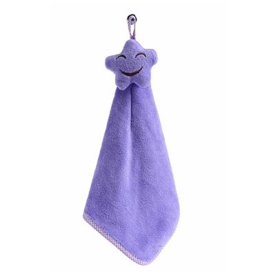 Lachend gezicht opknoping koraal Velvet absorberend Hand Towels(Purple)