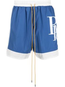 RHUDE short à logo imprimé - Bleu