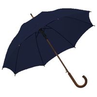 Navy blauwe paraplu met houten handvat 103 cm - thumbnail