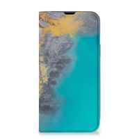 iPhone 14 Standcase Marble Blue Gold - thumbnail