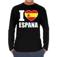I love Espana supporter t-shirt - lange mouwen - voor heren - zwart - Spanje landen shirt