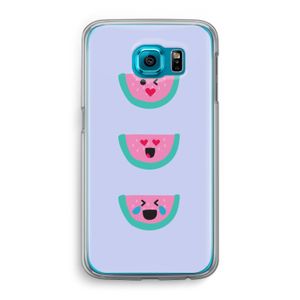 Smiley watermeloen: Samsung Galaxy S6 Transparant Hoesje