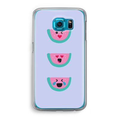 Smiley watermeloen: Samsung Galaxy S6 Transparant Hoesje