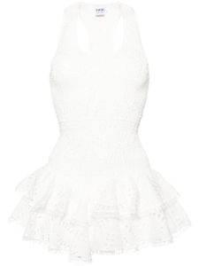 Charo Ruiz Ibiza robe courte Virka à broderies anglaises - Blanc