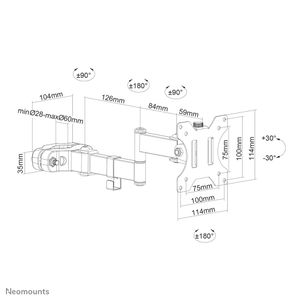 Neomounts FL40-450BL11 TV-beugel Kantelbaar, Zwenkbaar 43,2 cm (17) - 81,3 cm (32) Kantelbaar, Roteerbaar, Zwenkbaar