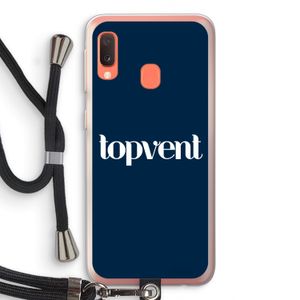 Topvent Navy: Samsung Galaxy A20e Transparant Hoesje met koord