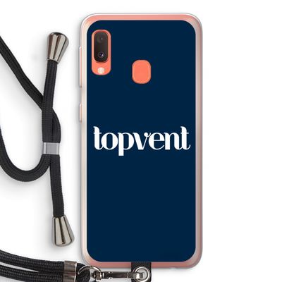 Topvent Navy: Samsung Galaxy A20e Transparant Hoesje met koord